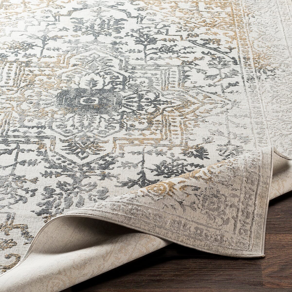 Surya Aisha Ais-2308 Charcoal, Medium Gray, Mustard Rugs.