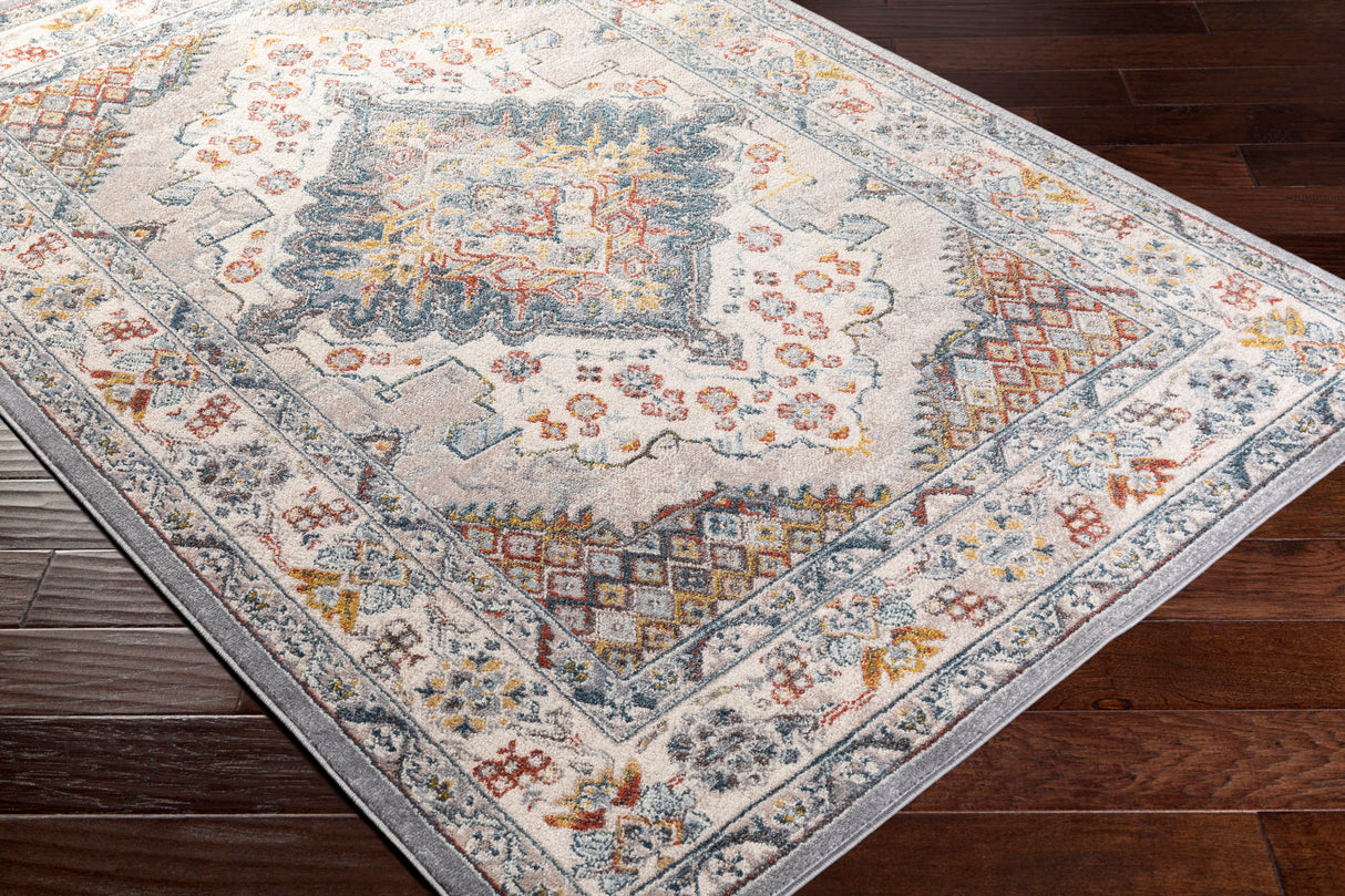 Surya Ankara Akr-2300 Medium Gray, Taupe, Pale Blue, Teal Rugs.