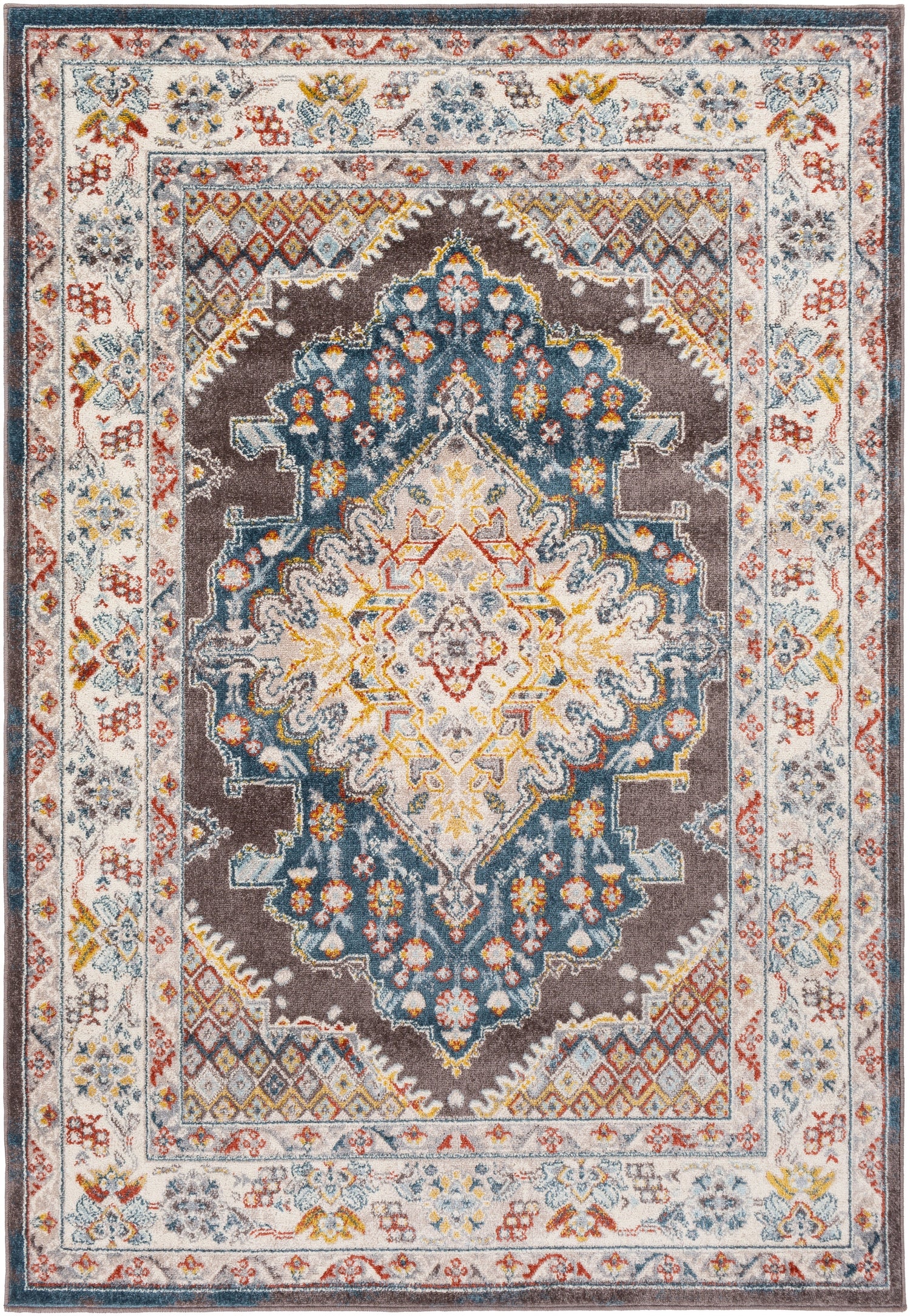 Surya Ankara Akr-2302 Teal, Pale Blue, Cream, Medium Gray Rugs.