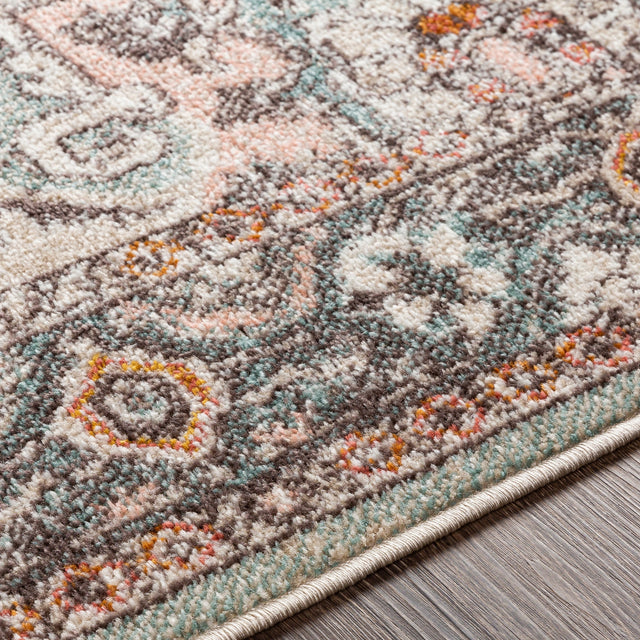 Surya Ankara Akr-2326 Brick, Charcoal, Aqua, Ivory Rugs.