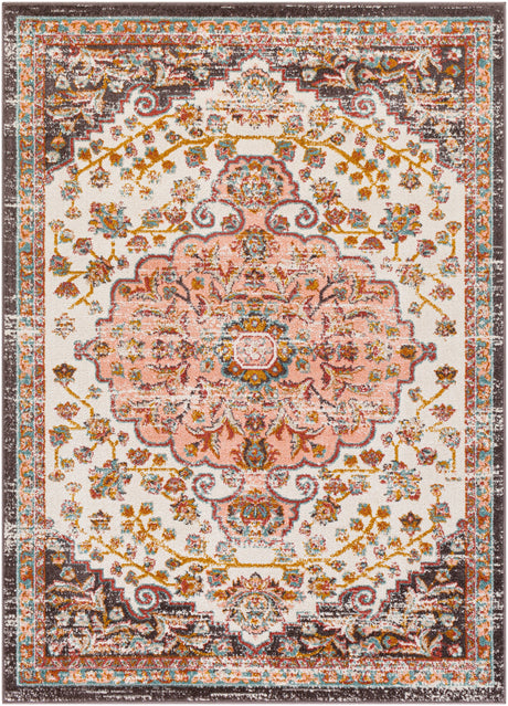 Surya Ankara Akr-2331 Pale Pink, Brick, Mustard, Burnt Orange Rugs.