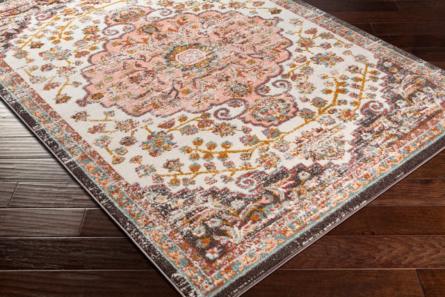 Surya Ankara Akr-2331 Pale Pink, Brick, Mustard, Burnt Orange Rugs.