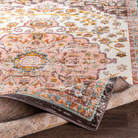 Surya Ankara Akr-2331 Pale Pink, Brick, Mustard, Burnt Orange Rugs.