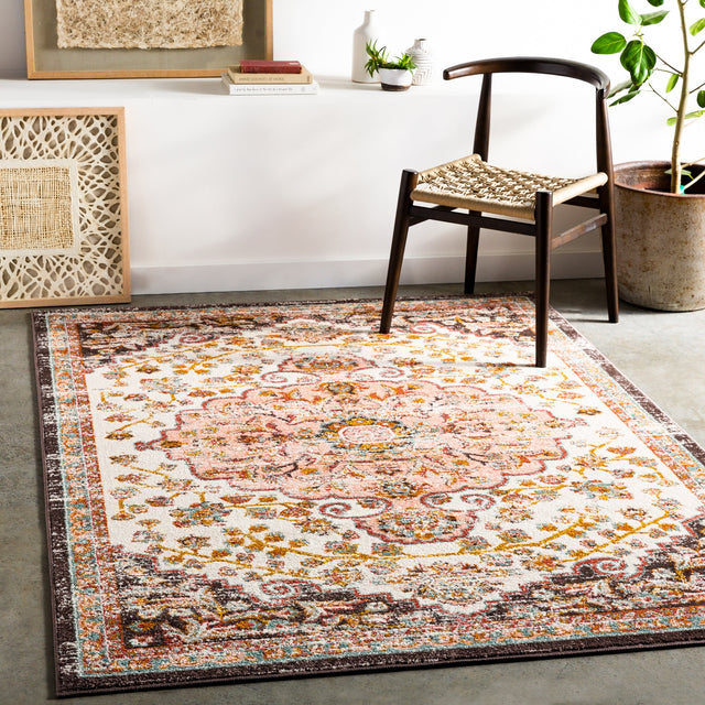 Surya Ankara Akr-2331 Pale Pink, Brick, Mustard, Burnt Orange Rugs.