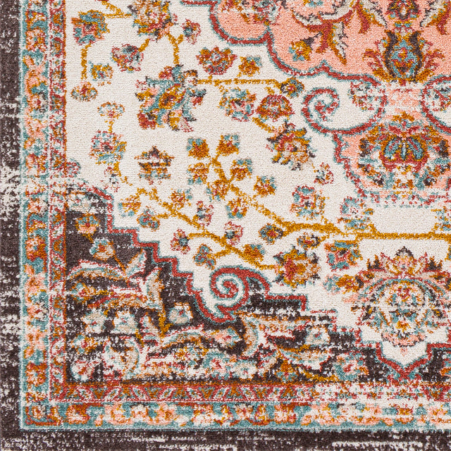 Surya Ankara Akr-2331 Pale Pink, Brick, Mustard, Burnt Orange Rugs.