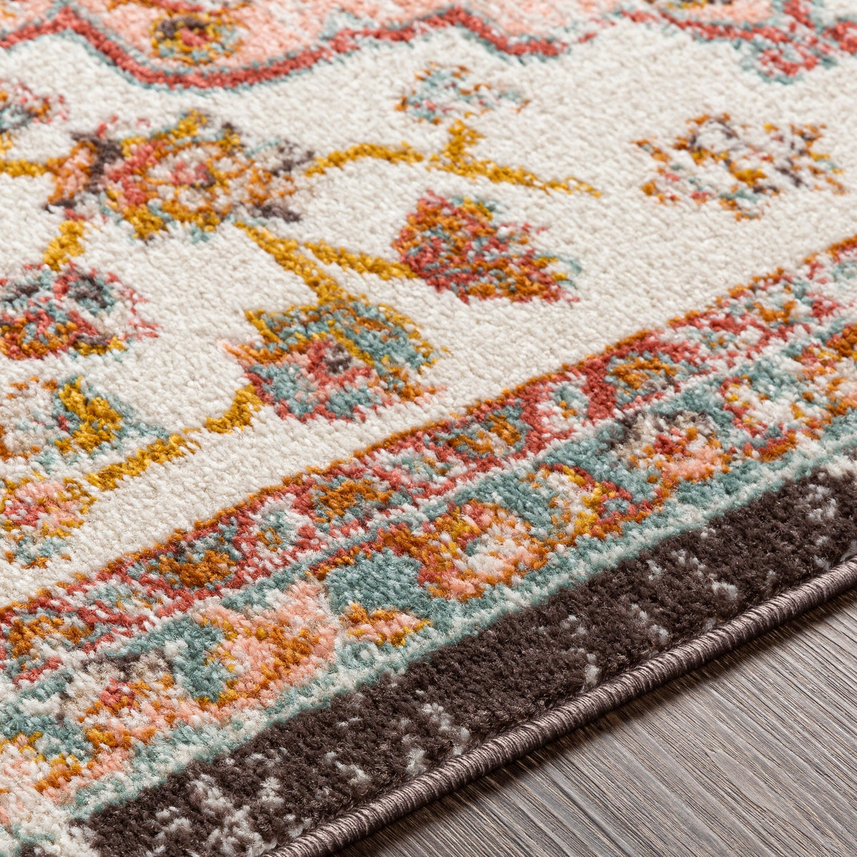 Surya Ankara Akr-2331 Pale Pink, Brick, Mustard, Burnt Orange Rugs.