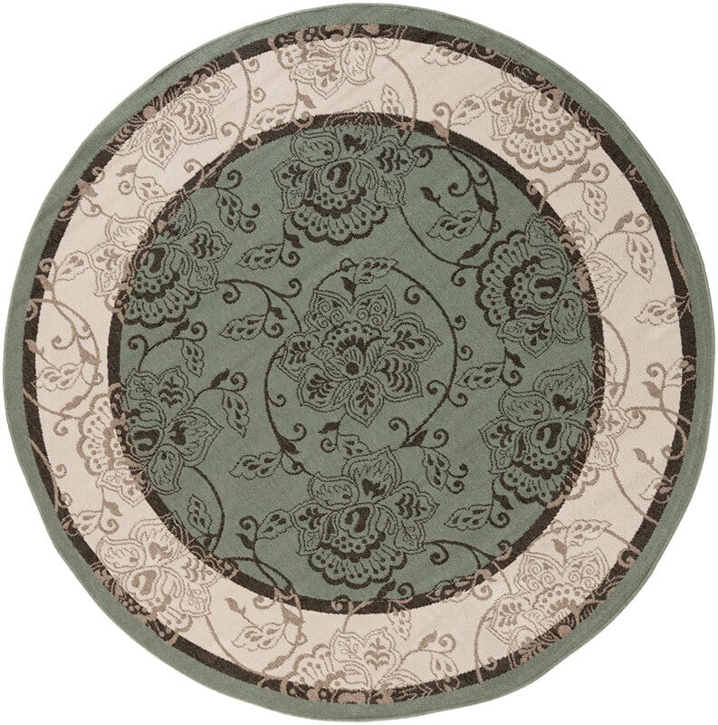 Surya Alfresco Alf-9594 Moss / Ivory / Black / Taupe Rugs.