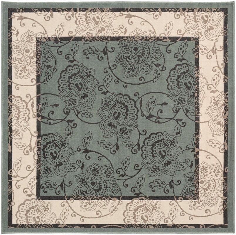 Surya Alfresco Alf-9594 Moss / Ivory / Black / Taupe Rugs.