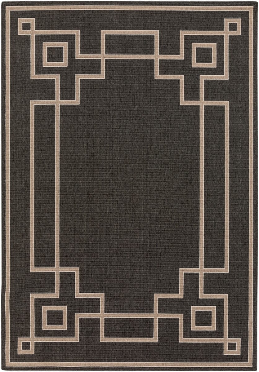 Surya Alfresco Alf-9630 Black / Taupe / Beige Rugs.