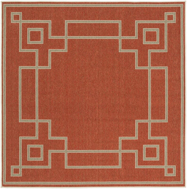 Surya Alfresco Alf-9631 Cherry / Taupe / Beige Rugs.