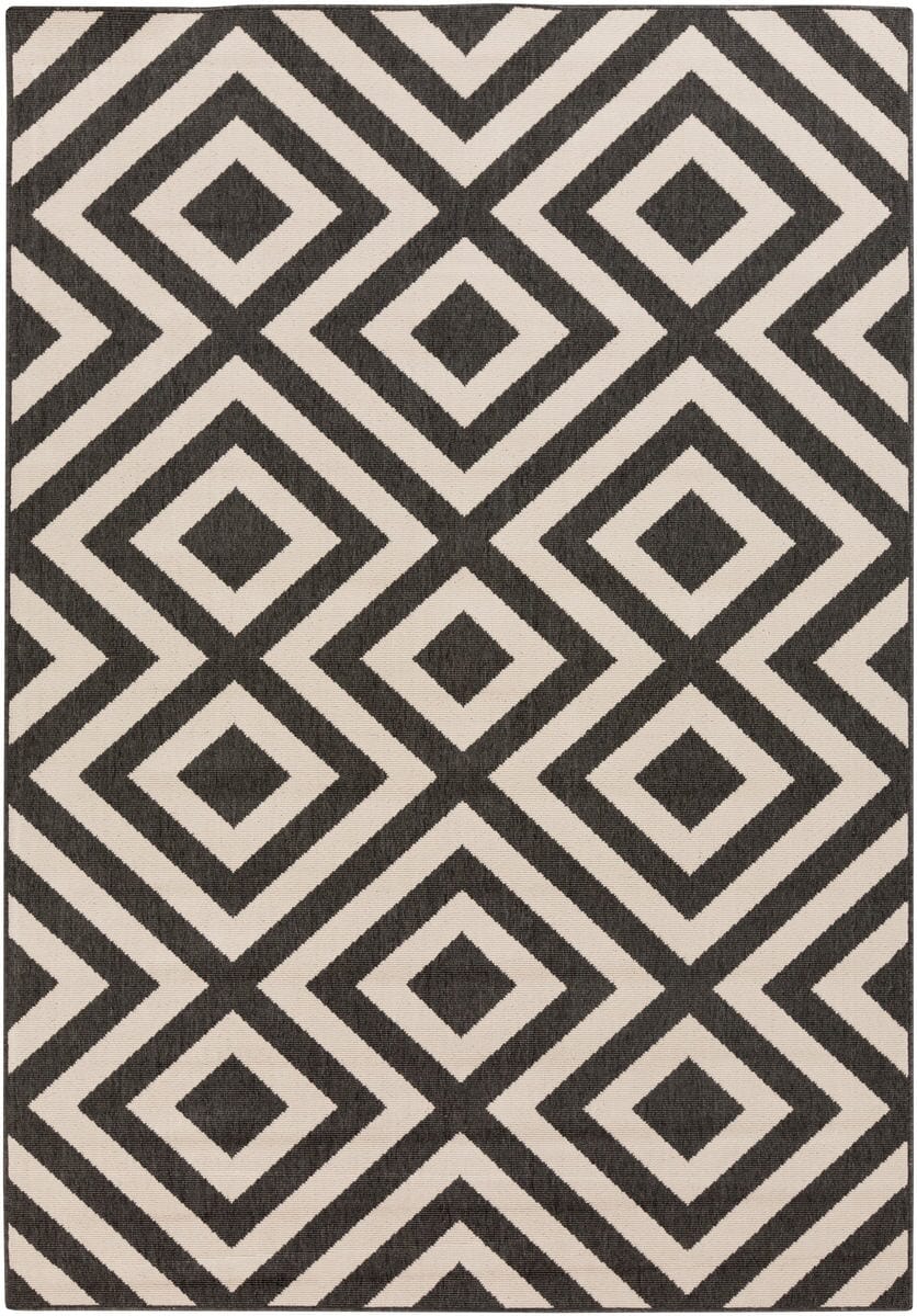 Surya Alfresco Alf-9639 Black / Beige Rugs.