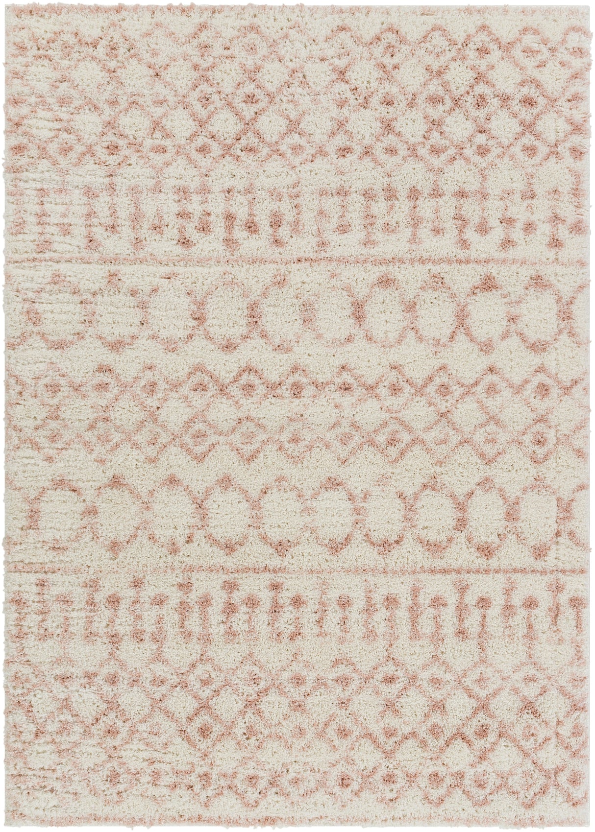Surya Aliyah Shag Alh-2301 Cream, Pale Pink Rugs.
