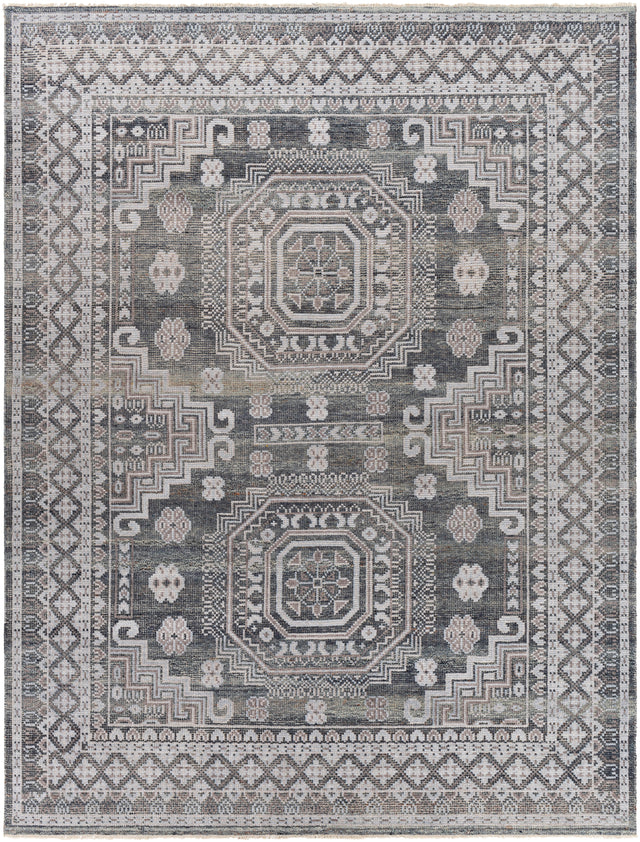 Surya Almeria Alm-2300 Charcoal, Medium Gray, Beige, Pale Blue Rugs.