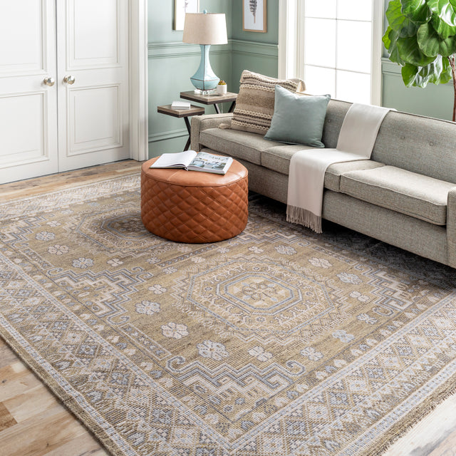 Surya Almeria Alm-2301 Wheat, Medium Gray, Pale Blue, Beige Rugs.