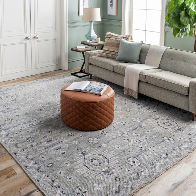 Surya Almeria Alm-2302 Denim, Charcoal, Sage, Beige Rugs.
