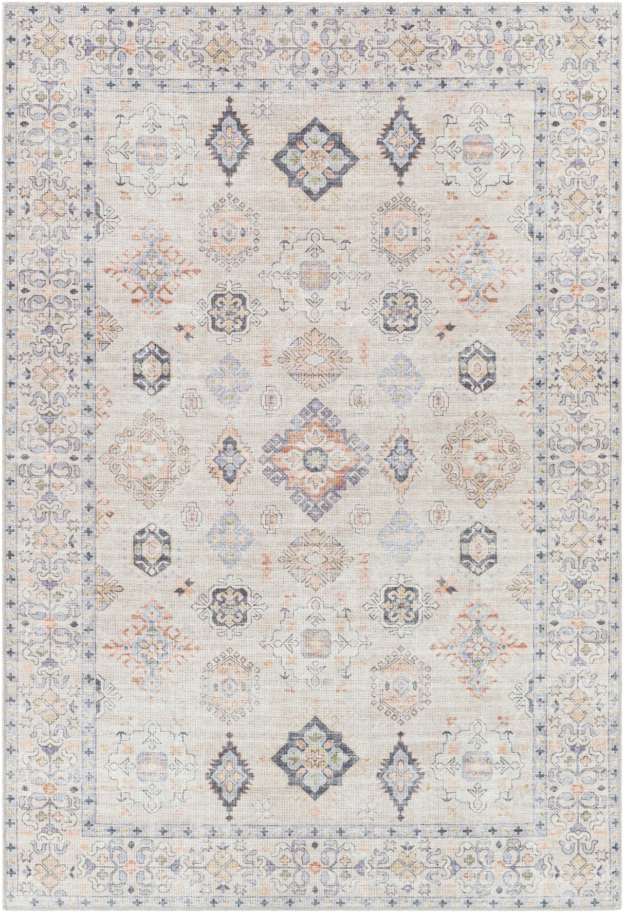 Surya Alanya Aly-2302 Burnt Orange, Dark Blue, Denim, Grass Green Rugs.