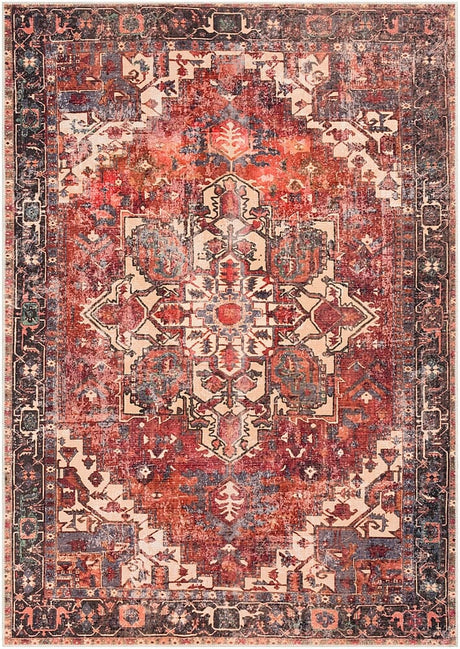 Surya Amelie Aml-2308 Rust, Dark Green, Butter, Denim Rugs.