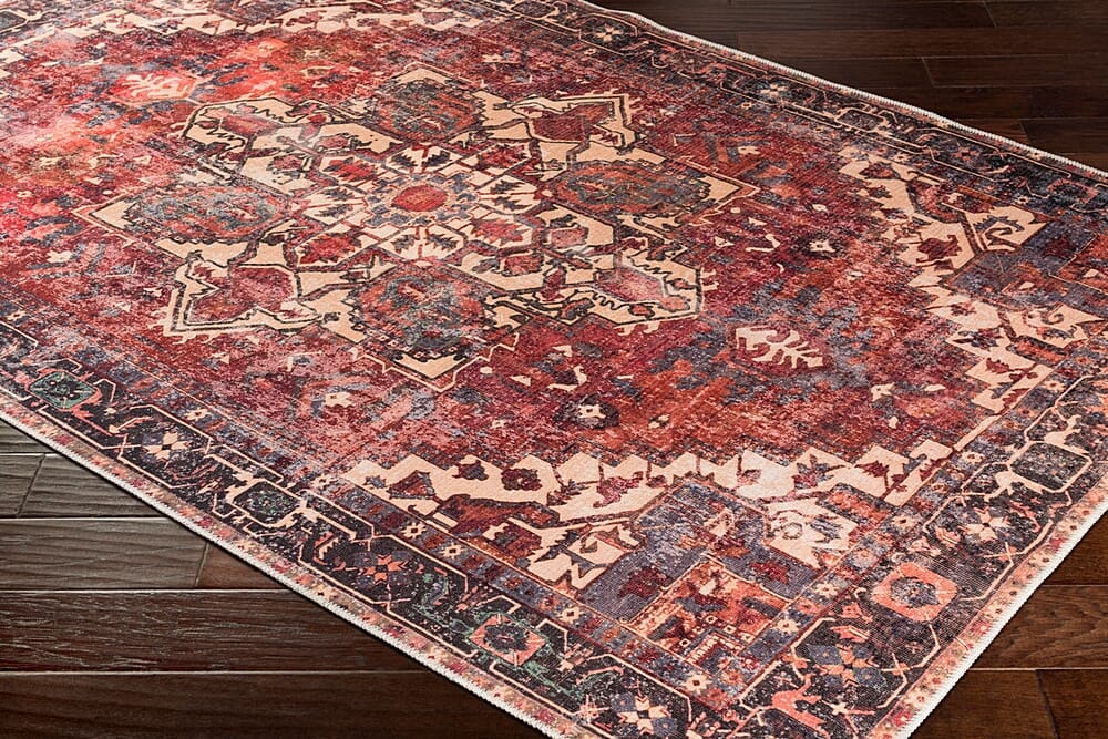 Surya Amelie Aml-2308 Rust, Dark Green, Butter, Denim Rugs.