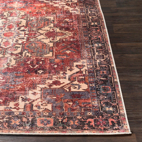 Surya Amelie Aml-2308 Rust, Dark Green, Butter, Denim Rugs.