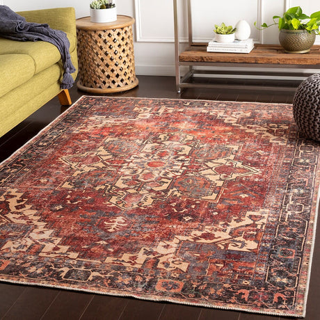 Surya Amelie Aml-2308 Rust, Dark Green, Butter, Denim Rugs.