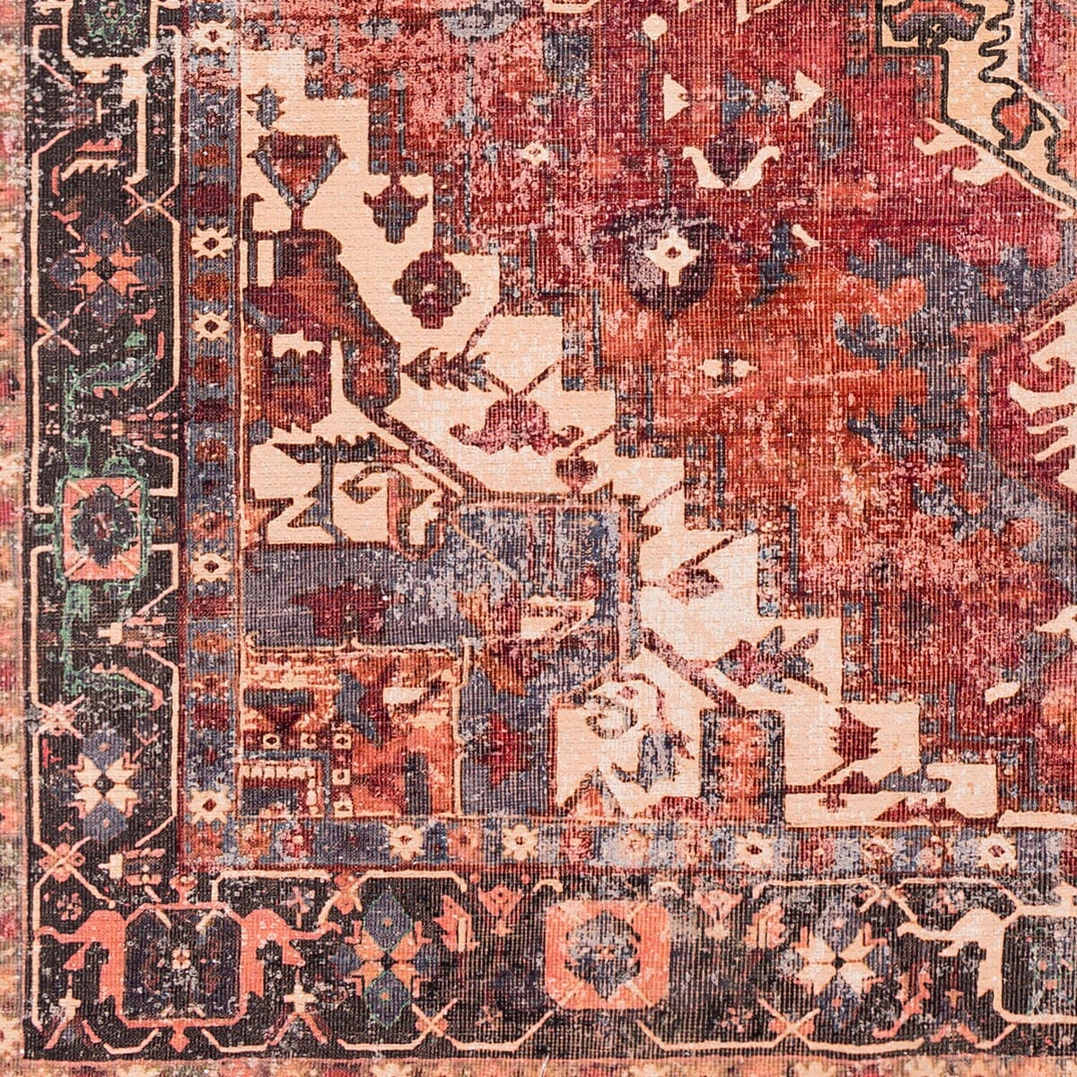 Surya Amelie Aml-2308 Rust, Dark Green, Butter, Denim Rugs.