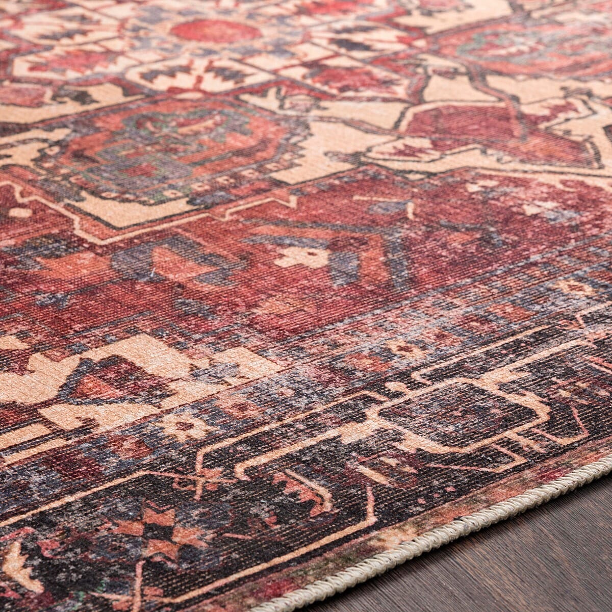 Surya Amelie Aml-2308 Rust, Dark Green, Butter, Denim Rugs.