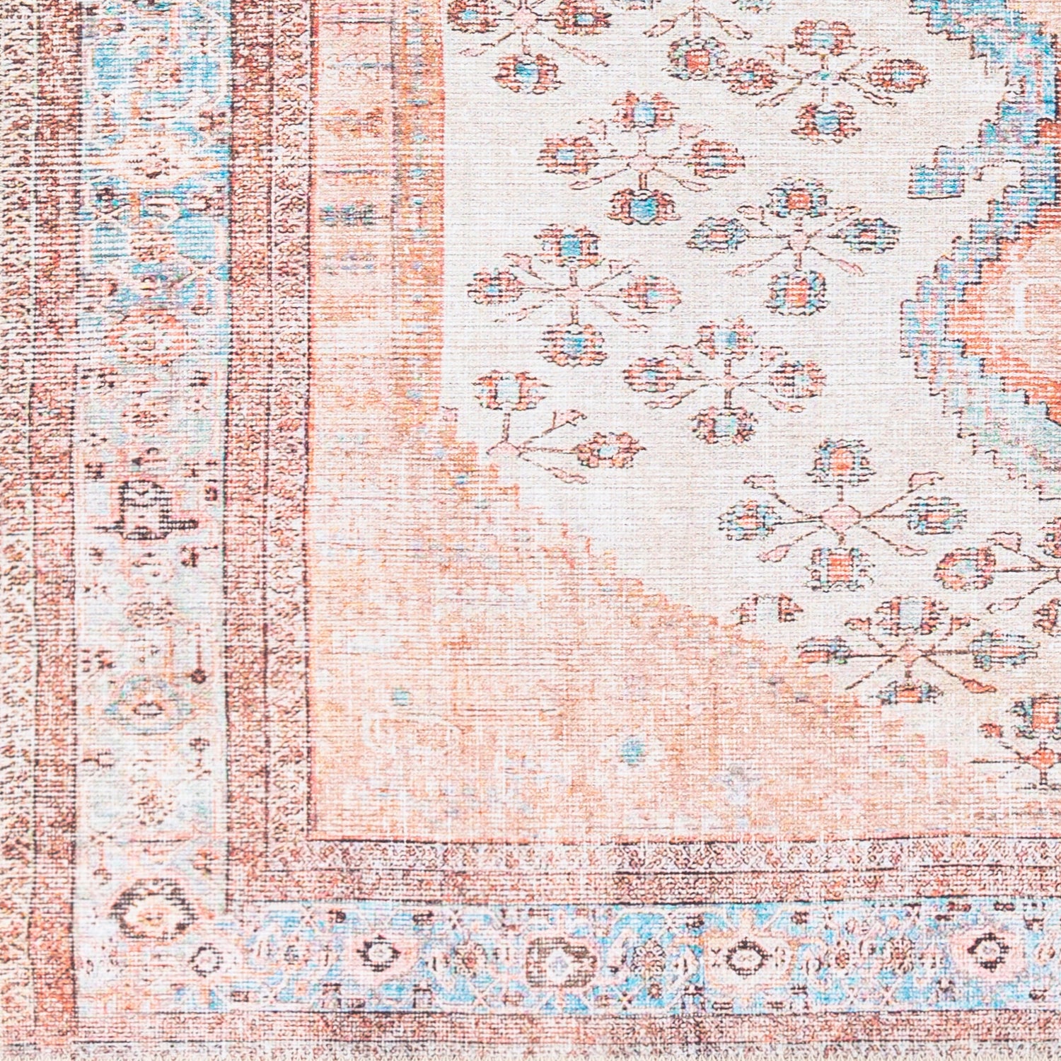 Surya Amelie Aml-2326 Blush, Ivory, Aqua, Peach Rugs.