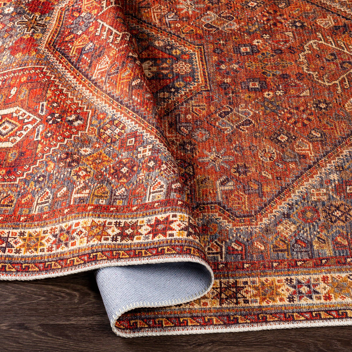 Surya Amelie Aml-2339 Burnt Orange, Saffron, Dark Brown, Brick Rugs.