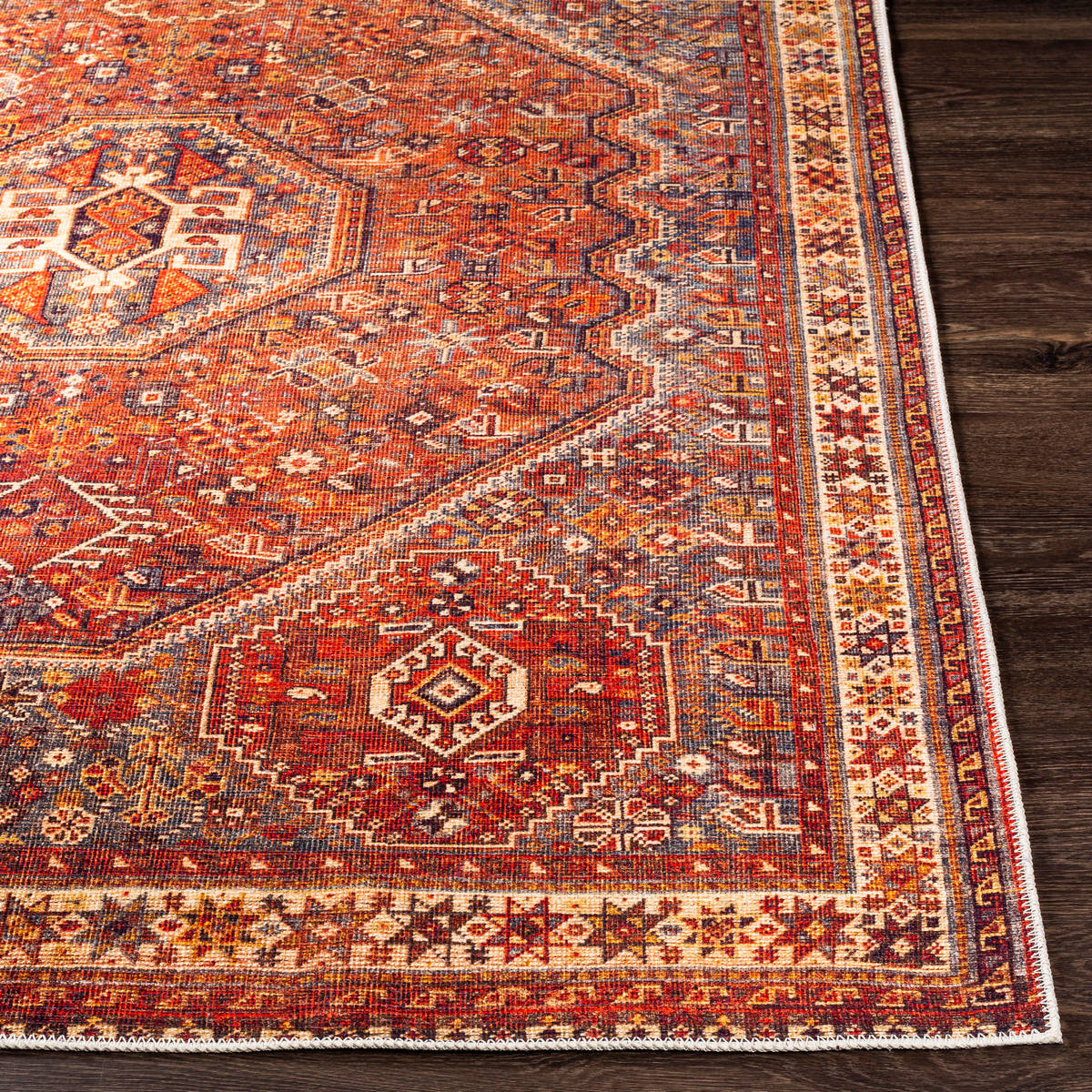 Surya Amelie Aml-2339 Burnt Orange, Saffron, Dark Brown, Brick Rugs.