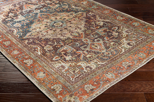 Surya Amelie Aml-2343 Charcoal, Dark Blue, Burnt Orange, Olive Rugs.
