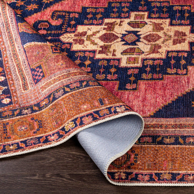 Surya Amelie Aml-2347 Dark Blue, Bright Pink, Burnt Orange, Wheat Rugs.