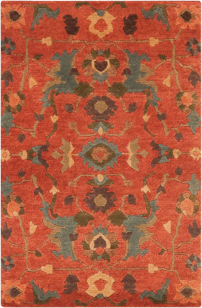 Surya Anastacia Ana-8411 Burnt Sienna / Cameo Blue Rugs.