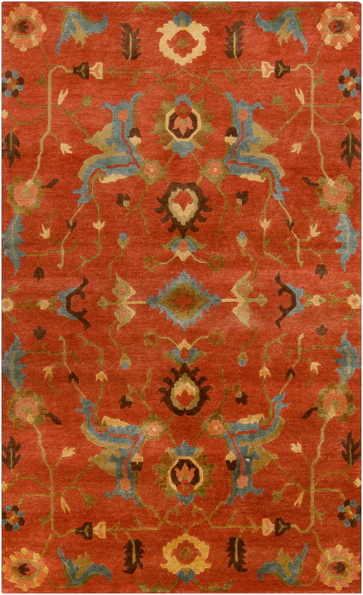 Surya Anastacia Ana-8411 Burnt Sienna / Cameo Blue Rugs.