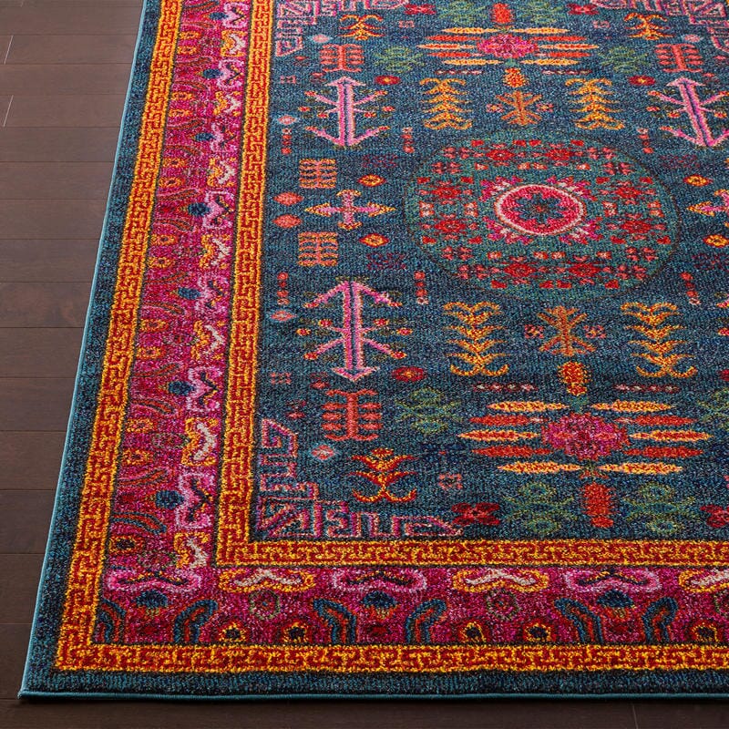 Surya Anika Ani-1005 Teal, Aqua, Dark Blue, Black Rugs.