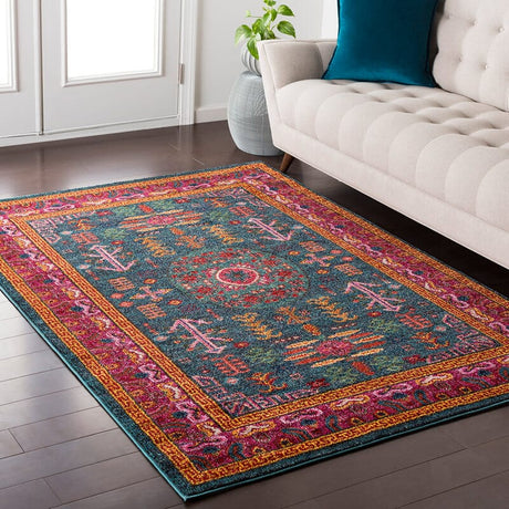 Surya Anika Ani-1005 Teal, Aqua, Dark Blue, Black Rugs.