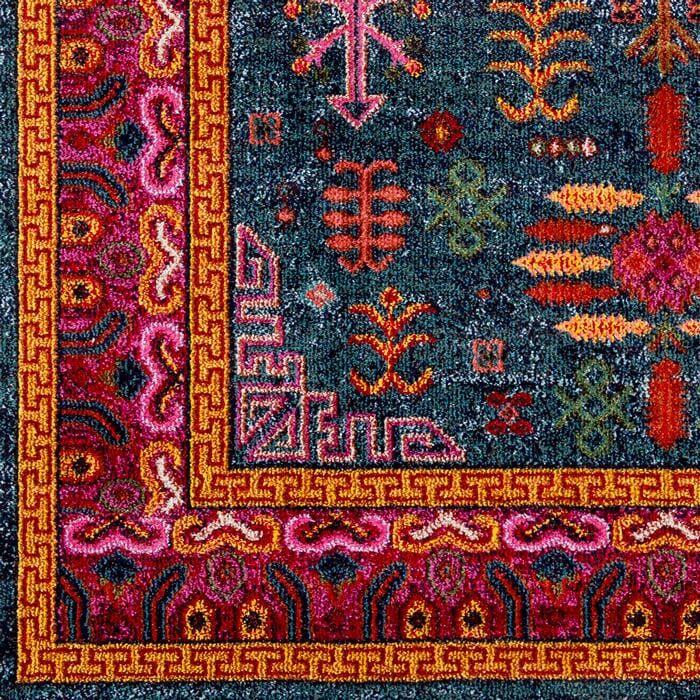 Surya Anika Ani-1005 Teal, Aqua, Dark Blue, Black Rugs.