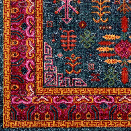 Surya Anika Ani-1005 Teal, Aqua, Dark Blue, Black Rugs.