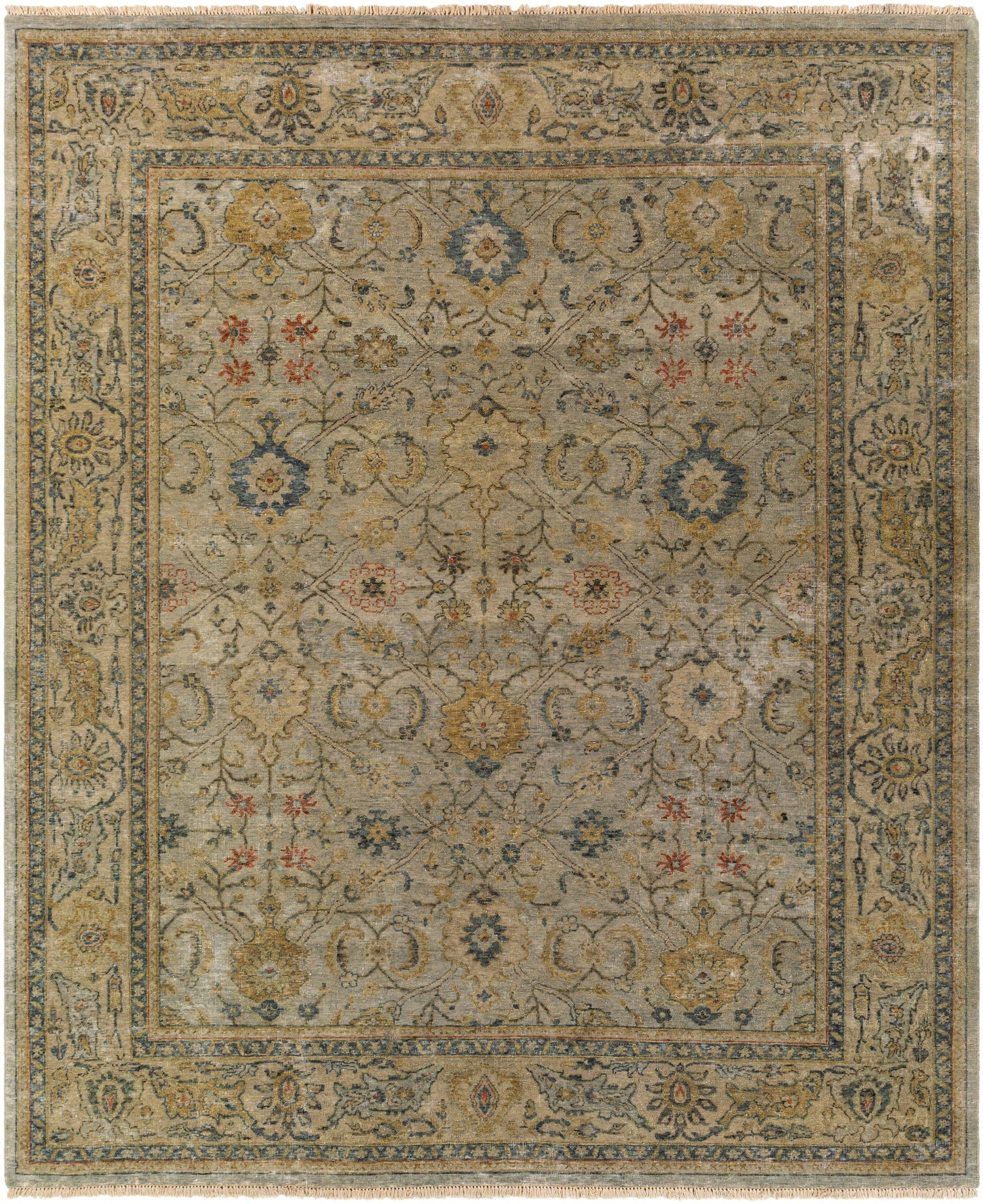 Surya Anatolia Any-2300 Dark Green, Olive, Khaki, Burnt Orange Rugs.