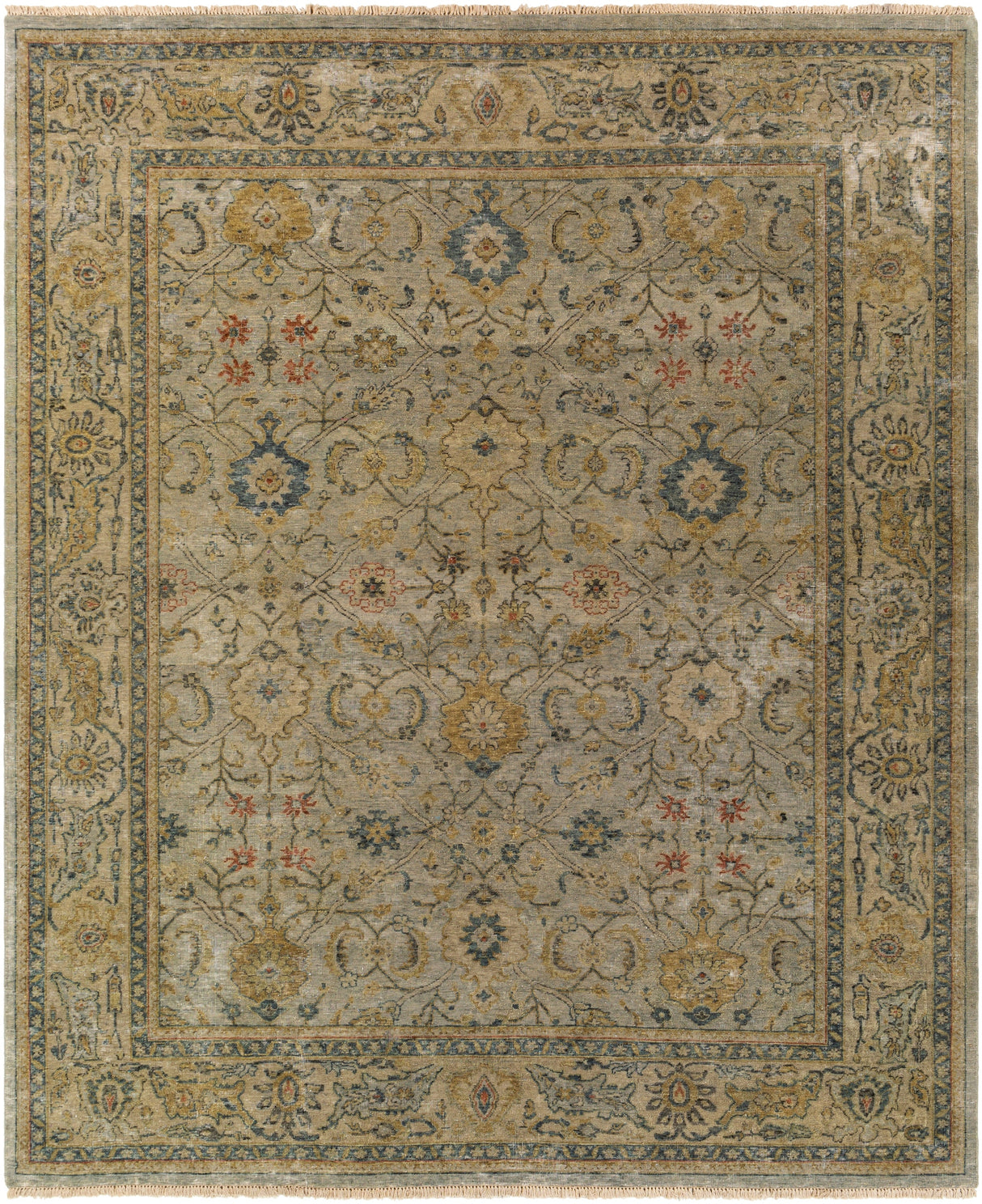 Surya Anatolia Any-2300 Dark Green, Olive, Khaki, Burnt Orange Rugs.