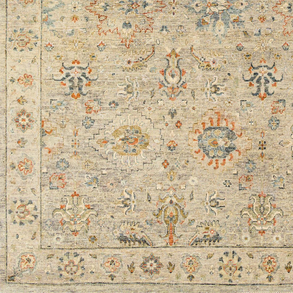 Surya Anatolia Any-2305 Dark Blue, Burnt Orange, Taupe, Dark Brown Rugs.