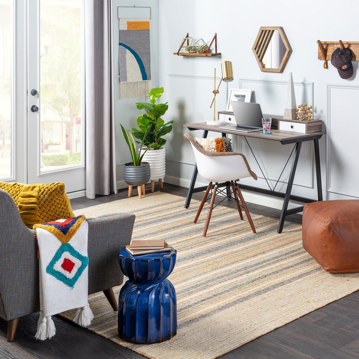 Surya Arielle Are-2304 Wheat, Beige, Navy, Medium Gray Rugs.