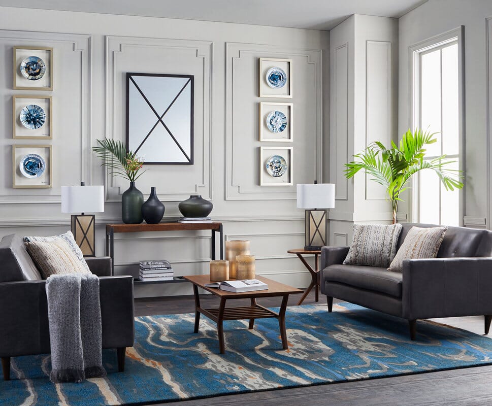 Surya Artist Studio Art-239 Navy, Sea Foam, Dark Brown, Beige Rugs.