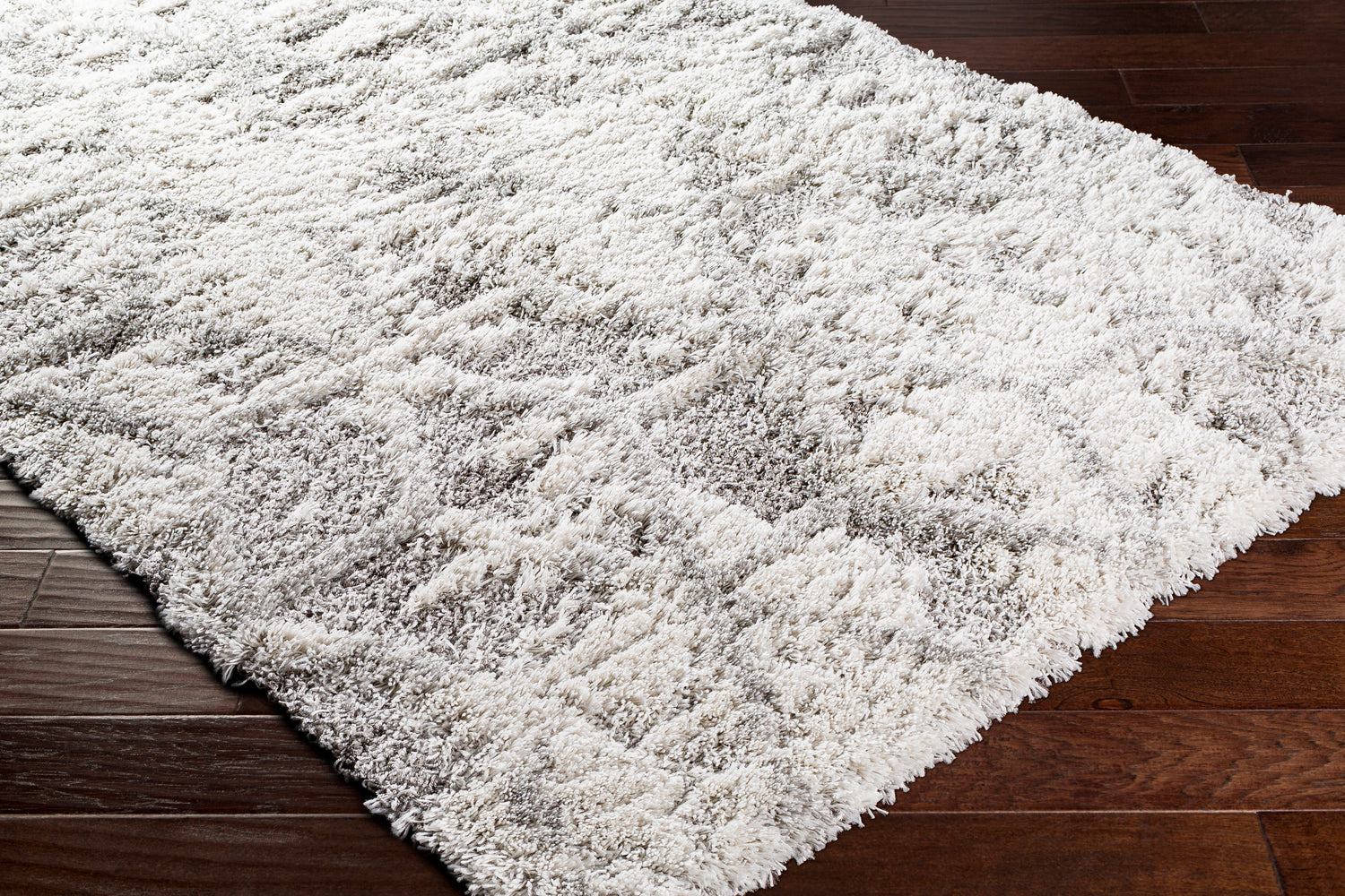 Surya Alta Shag Asg-2302 Light Gray, White, Medium Gray Rugs.