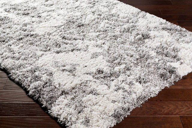 Surya Alta Shag Asg-2304 White, Light Gray, Medium Gray Rugs.