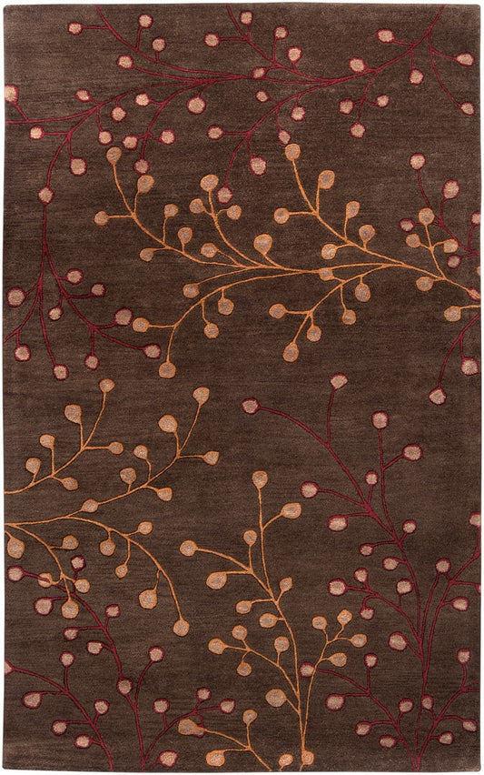 Surya Athena ath-5052 Chocolate / Gold / Red / Taupe Floral / Country Area Rug