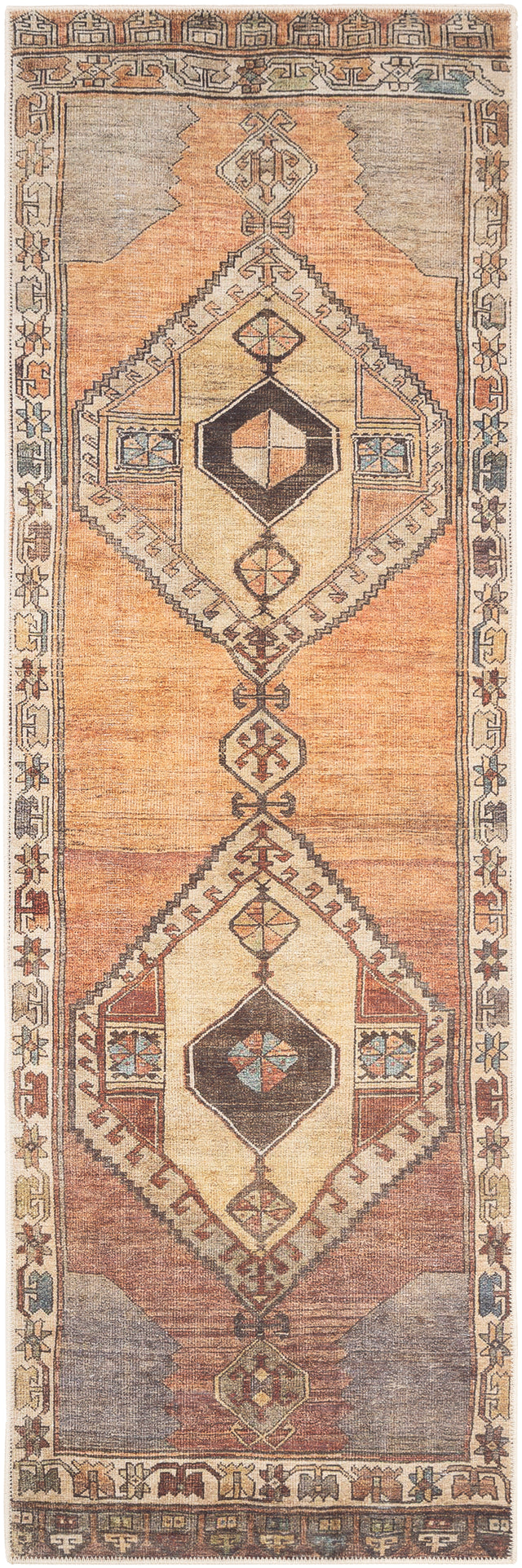 Surya Antiquity Auy-2303 Dark Brown, Camel, Blush, Tan Rugs.