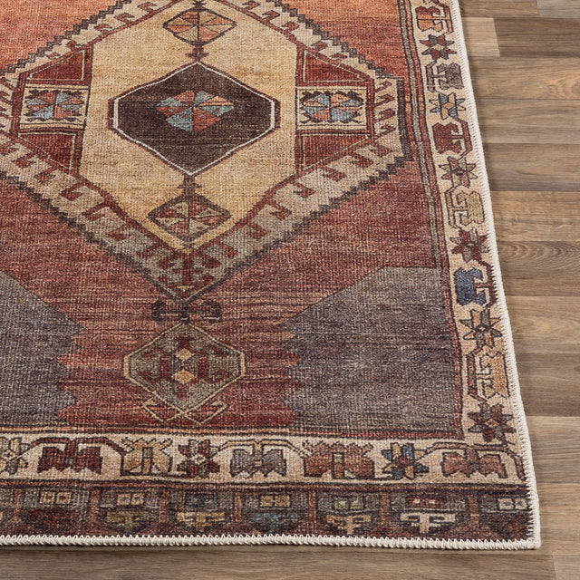 Surya Antiquity Auy-2303 Dark Brown, Camel, Blush, Tan Rugs.