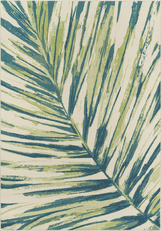 Momeni Baja Palm Leaf Baj27 Green Tropical Area Rug