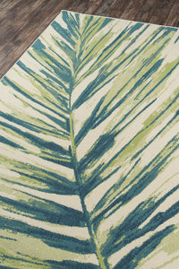 Momeni Baja Palm Leaf Baj27 Green Tropical Area Rug