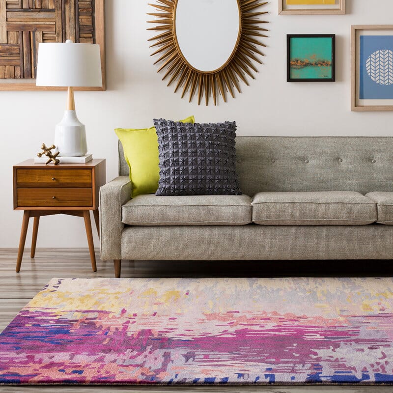 Surya Banshee Ban-3344 Magenta / Eggplant / Gold / Salmon Rugs.